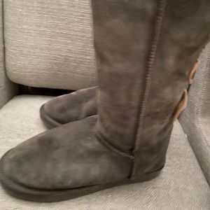 EMU Australia Alba Sheepskin Boots Women's Size 8 Chocolate Brown w cream wool